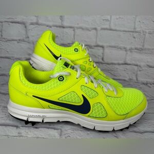 Nike Lunarlon Track Field Race Run Spikes Volt Green 488216-700 Mens 9.5 EUC